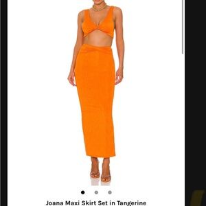 superdown Orange Maxi Skirt Set